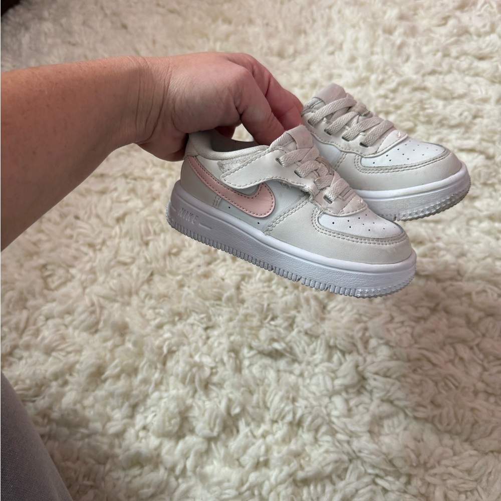 Nike Kids White and Pink Sneakers